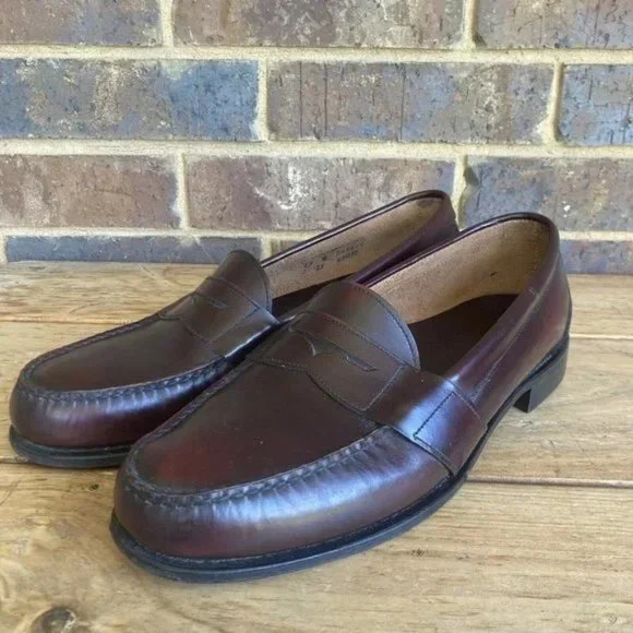Timberland Made in USA Burgundy Penny Loafers Size 13 - Picture 2 of 3